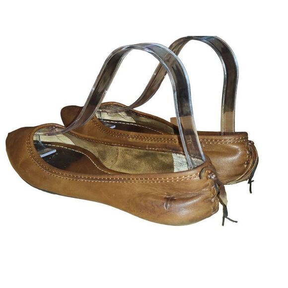 Frye Company Regina Ballet Flats Women Sz 6 M Brown Leather Designer - Picture 2 of 9
